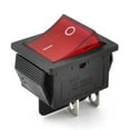thumbnail image 1 of Unique Bargains 250VAC/15A 125VAC/20A DPST 4 Pin Red Button Snap in Rocker Switch, 1 of 1