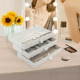thumbnail image 2 of Jewelry Box, 3 Drawer Jewelry Holder Organizer, Jewelry Boxes & Organizers with Earring Organizer, Jewelry Holder Box, Clear Jewelry Organizer Box for Jewelry Storage, Valentines Day Gift, 2 of 6