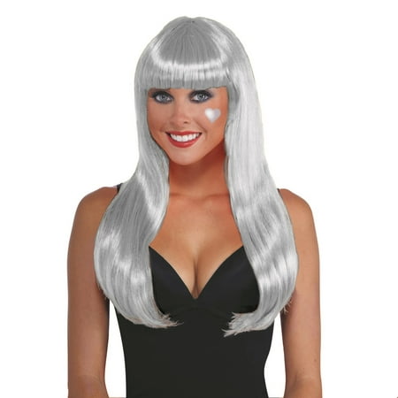 Silver Long Wig Halloween Costume Accessory