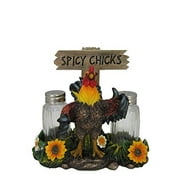 Hit Chicks Country Farm Rooster & Sunflowers Salt & Pepper Shakers Kitchen Decoration by DWK