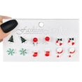 thumbnail image 1 of 6 piezas de pendientes navideños para mujer, juego de pendientes colgantes navideños, pendientes de árbol de Navidad para fiestas, pendientes de gancho, joyería de fiesta, pendientes de árbol con, 1 of 5