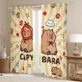 thumbnail image 2 of Homewish Brown Kawaii Capybara Blackout Curtains Set of 2 (52x84 Each),Cartoon Animal Window Curtains,Rainbow Stars Pattern Curtains and Drapes For Girl Boy,Breathable Home Decor, 2 of 6