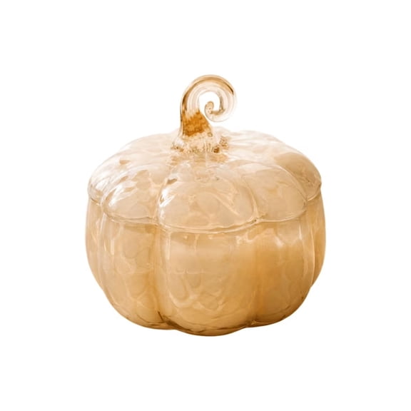 Glass Pumpkin Scented Candle With Lid Fall Aromatherapy Soy Leopard Amber Jar Halloween Thanksgiving Home Decor B