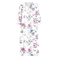 thumbnail image 7 of Guieoi Womens Dresses Plus Size Collared 3/4-Sleeve Side-Slit Floral Print Dress with Pockets Pink XXXXXL, 7 of 7