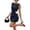 Dark Blue, variant on Women's Striped Bow Bodycon Mini Dress Sleeveless Open Back Elegant Short Dresses
