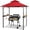 Burgundy, variant on NurtureTail Grill Gazebo Outdoor Grill Shelter, 8ft x 5ft BBQ Canopy with Heavy Duty Steel Frame, Side Shelves, Hooks for Backyard Patio Camping(Burgundy)