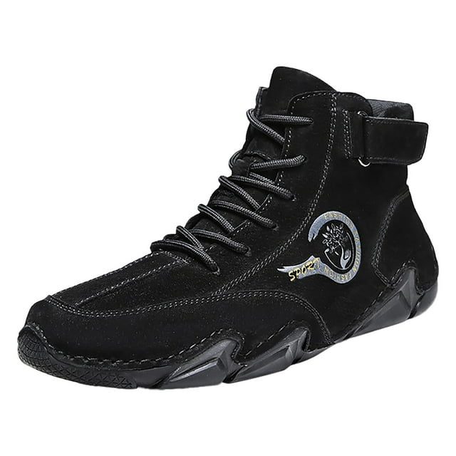 NOKIO Bottes de Randonnée en Cuir Imperméables à Enfiler pour Hommes, Bottes Chukka Montantes Italiennes Faites à la Main Antidérapantes Chaussures de Marche d'Extérieur Légères Conception à Traction Robuste