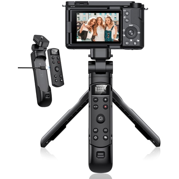 for Sony Tripod with Rechargeable Remote Control - Aodelan Wireless Shooting Grip Mini Tripod with OLED Screen for Vlogging for Z