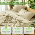 thumbnail image 4 of Sonoro Kate Luxury Cooling Bamboo Bed Sheet Set - Deep Pockets - 3 Piece, Twin XL, Beige, 4 of 6