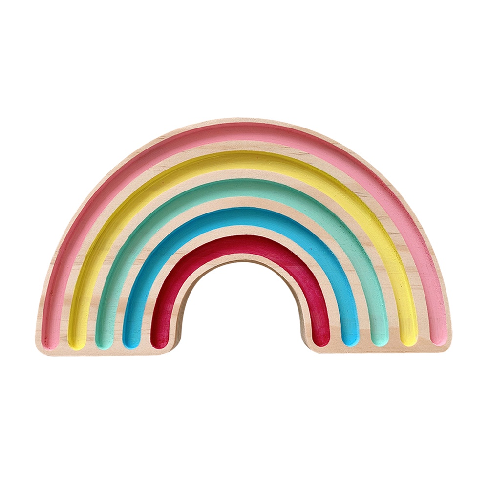 Wooden Rainbow Semicircle Toys, Semicircle Rainbow Puzzle, Rainbow