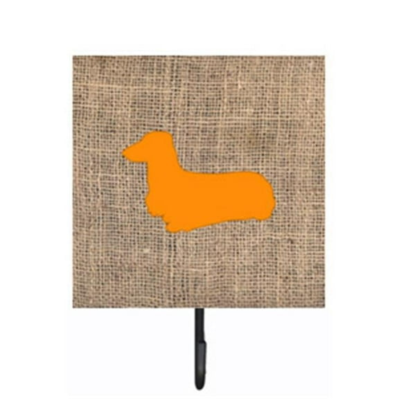 Carolines Treasures BB1078-BL-OR-SH4 Dachshund Burlap And Orange Leash Or Key Holder