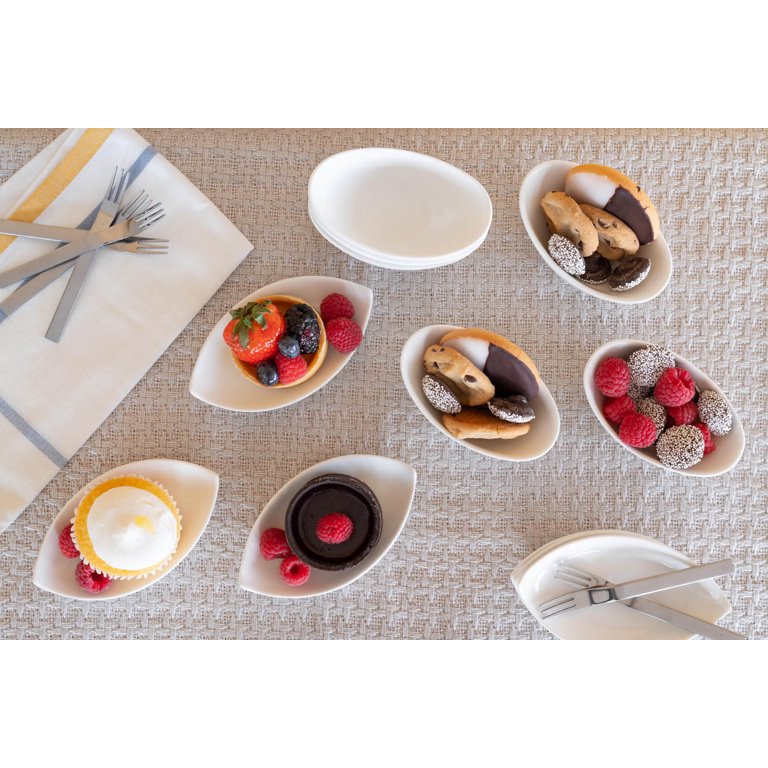 10 Strawberry Street Oval Tidbit Serving Set - White Porcelain