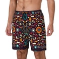 thumbnail image 1 of Kdxio Colorful Mexican2 Print Mens Swim Shorts with Mesh Lining, Breathable and Quick-Drying, Adjustable Waist, Privacy Pocket-Small, 1 of 6