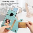 thumbnail image 3 of Compatible with Samsung Galaxy S9 Wallet Case with Card Holder, PU Leather Kickstand Card Slots Case,Double Magnetic Clasp Durable Shockproof Cover,Green, 3 of 13