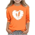 thumbnail image 2 of YUNAFFT Haut Décontracté à Manches 3/4 pour Enfants Style Festif Orange Vacances, 2 of 6