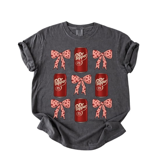 Pink Bow Soda shirt, Dr P.ep.per Lover Shirt, Soda Can Bow tshirt,Trendy Soda Tee,Soft Drink Gift,Girly Soda Tee,Gift for Her