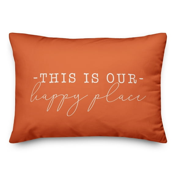 Creative Products This Is Our Happy Place Orange 14x20 Indoor / Outdoor Pillow