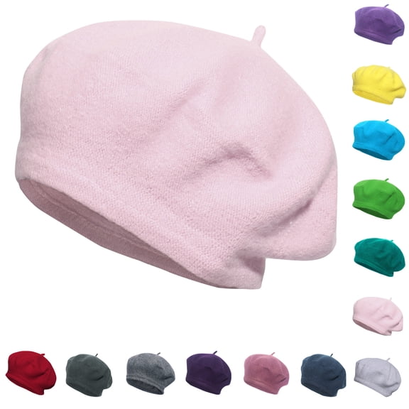 HONHUZH Summer Hats Womens Solid Color Beret Hat Classic Painter Style Fall Winter Warm Cap