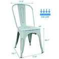 thumbnail image 5 of Lacoo Set of 4 Distressed Style Stackable Kitchen Dining Bistro Cafe Metal Chairs, Dream Blue, 5 of 7