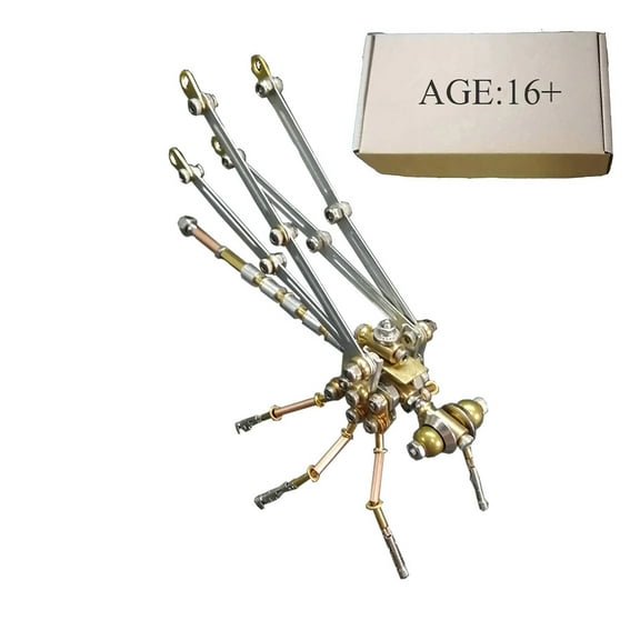 3D Metal Puzzle for Adults & Teens, 162PCS Mechanical Insect Damselfly Metal Assembly Kit, Creative Desktop Ornament Steampunk Model