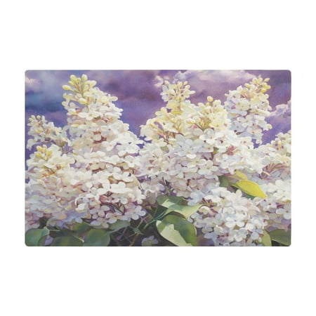 

PU Leather Kitchen Drying Mat with Silica Gel Core Coffee Bar Pad Dual-Sided Absorbent Non-Slip for Kitchen Counter A Cluster Of Lilac Flowers
