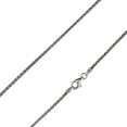 thumbnail image 3 of 925 Sterling Silver, Spiga Wheat Diamond Cut Oxidized Chain 1.5mm Necklace - Hypoallergenic and Tarnish Resistant - By Oliver & Navy, 3 of 5
