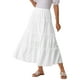 thumbnail image 4 of Falda Maxi Boho de Cintura Alta A Línea INSPIRE CHIC para Mujer, Falda Larga Casual de Verano Blanca L, 4 of 6