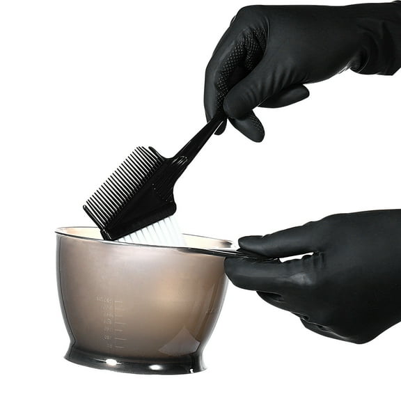 Yardwe Gloves For Dying Hair Latex Gloves Black 10Pack Medium Size