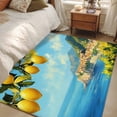 thumbnail image 5 of Summer Fruit Washable Area Rugs 4'x6', Yellow Lemon Blue Sky Green Leaf Vintage Low Pile Throw Living Room Rug Non-Slip Sturdy Edge Binding Carpet for Indoor Entryway Bedside Kitchen, 5 of 9