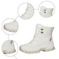 thumbnail image 7 of Womens Winter Boots Fuzzy Lined Thickened Warm Waterproof PU Leather Lace up Snow Booties Nonslip Thick Sole Outdoor Hiking Shoes White Size 10, 7 of 7