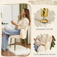 thumbnail image 6 of Wubio Petal Makeup Vanity Chair with Back,Flower Cute Girls Desk Chair Comfy No Wheels,Modern Dining Chair,Small Accent Chair with Adustable Gold Legs&Bow Pillow for Home Office,Bedroom,Velvet,Beige, 6 of 18