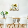thumbnail image 4 of Rustic Sunflower Wall Art Yellow Floral and Green Plant Leaf in Vase Canvas Wall Art Farmhouse Botanical Elegant Framed Wall Art for Living Room Bedroom Bathroom Home Decor Ready to Hang,12x12 Inches, 4 of 7