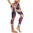 thumbnail image 4 of Women's High Waisted Yoga Leggings with Pockets，Bohemian Color，Tummy Control Non See Through Workout Athletic Running Yoga Pants, 4 of 6