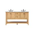 thumbnail image 3 of 60 inch double bathroom vanity in natural wood, 3 of 8