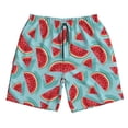 thumbnail image 3 of Uemuo Watermelon Pattern Men's Swim Trunks Hawaiian Beach Bathing Suit Swimsuits Beach Quick-Dry Shorts with Pockets-Medium, 3 of 9