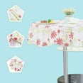 thumbnail image 3 of Unique Bargains Floral Round Vinyl Waterproof Tablecloth Red White 60" Dia, 3 of 8