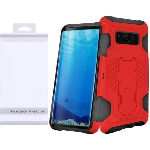 GSA Supercoil Hybrid Kickstand Case For Samsung Galaxy S8 Plus - Red/Black