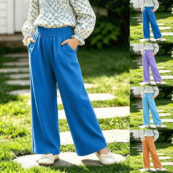 1-2 Years Toddler Y2K Track Pants for Girls Baggy Wide Leg Cargo Pants for Girls Sweatpants