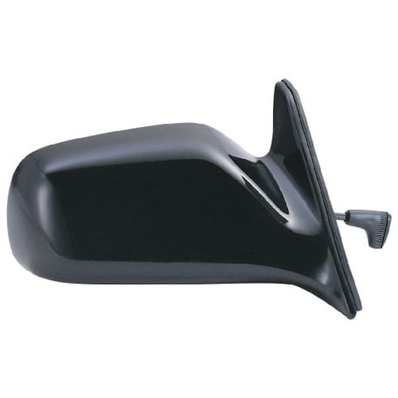 70507T - Fit System Passenger Side Mirror for 88-92 Toyota Corolla Sedan, 88-92 Wagon, black, US/ Canada built, non-foldaway, Manual Remote