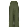 thumbnail image 4 of Wide Leg Pants for Women High Waist Linen Flowy Pleated Capris Dressy Casual Work Cropped Trousers Pants with Pockets, 4 of 5