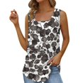 thumbnail image 1 of Gibobby Chaleco de cola de golondrina sin mangas con cuello cuadrado plisado europeo y americano, ropa informal holgada para mujer(Azul,XG), 1 of 5