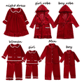 thumbnail image 1 of Venta caliente Conjunto de pijamas a juego para la familia Pijamas navideños para madres e hijos Pijamas con volantes de terciopelo rojo para bebés Pijamas para niños y niñas Conjuntos para hermanos, 1 of 5