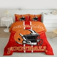 thumbnail image 2 of Homewish Foorball Gamer Queen Comforter Set,Rugby Sport Theme Bedding Sets,Orange Red Bedding Comforter Set For Kids,Microfiber Bedroom Decor Reversible,3pcs, 2 of 8
