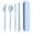 bleu, variante sur Ensemble de Couverts en Plastique Réutilisables et Portatifs 4 Pcs/Ensemble avec Boîte de Rangement Cuillère Fourchette Coupe Baguettes Ensemble de Vaisselle pour Étudiants pour Voyage en Plein Air, Bleu