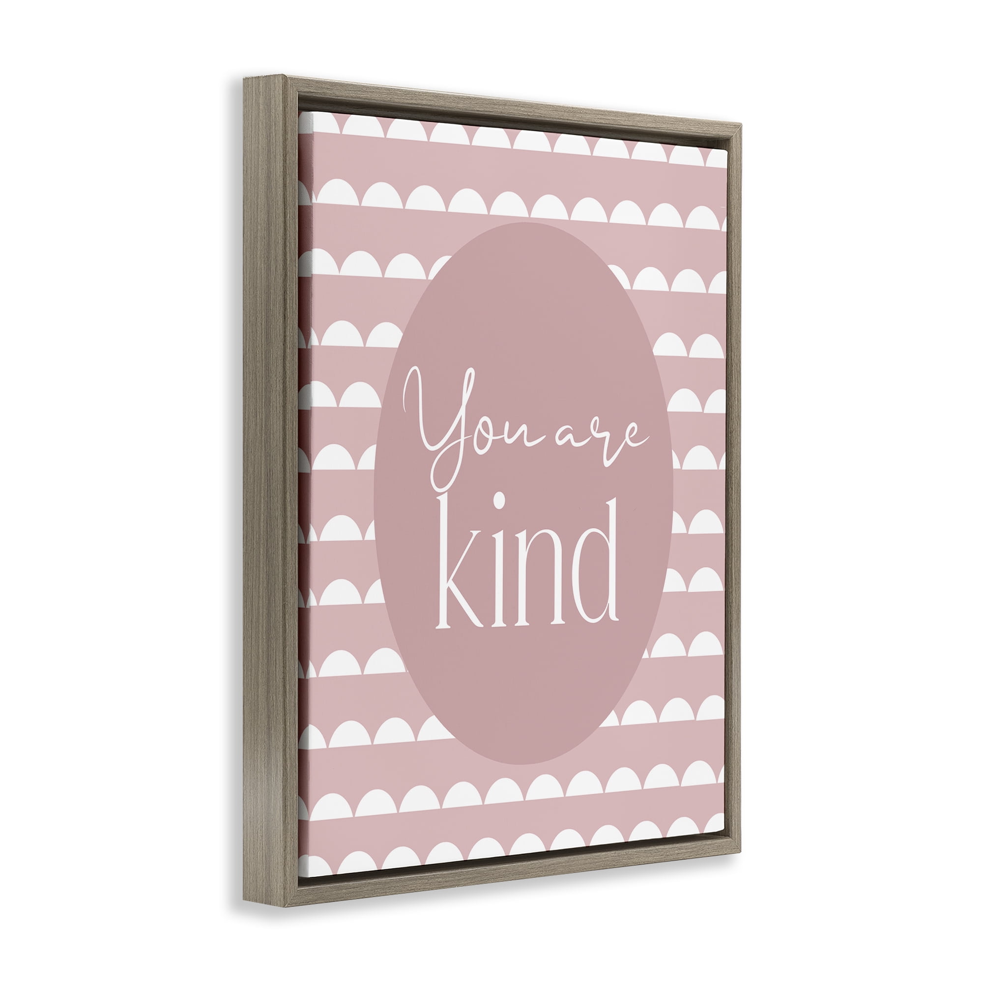 Stupell Industries You Are Kind Blush Pink Brown Framed Floater Canvas Wall Art, design by Christine Simpson Art