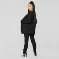 thumbnail image 6 of Ettsollp 2 Pcs/Set Lady Formal Coat Pants Set Long Sleeves Slim Fit Lapel Cardigan Mid Length Jacket High Waist Trousers Formal Business Commuting Outfit, 6 of 8