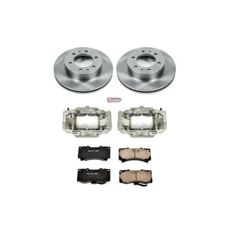 PowerStop Front Stock Replacement Brake Pad and Rotor Kit with Calipers Fits: HUMMER Select Models KCOE3035