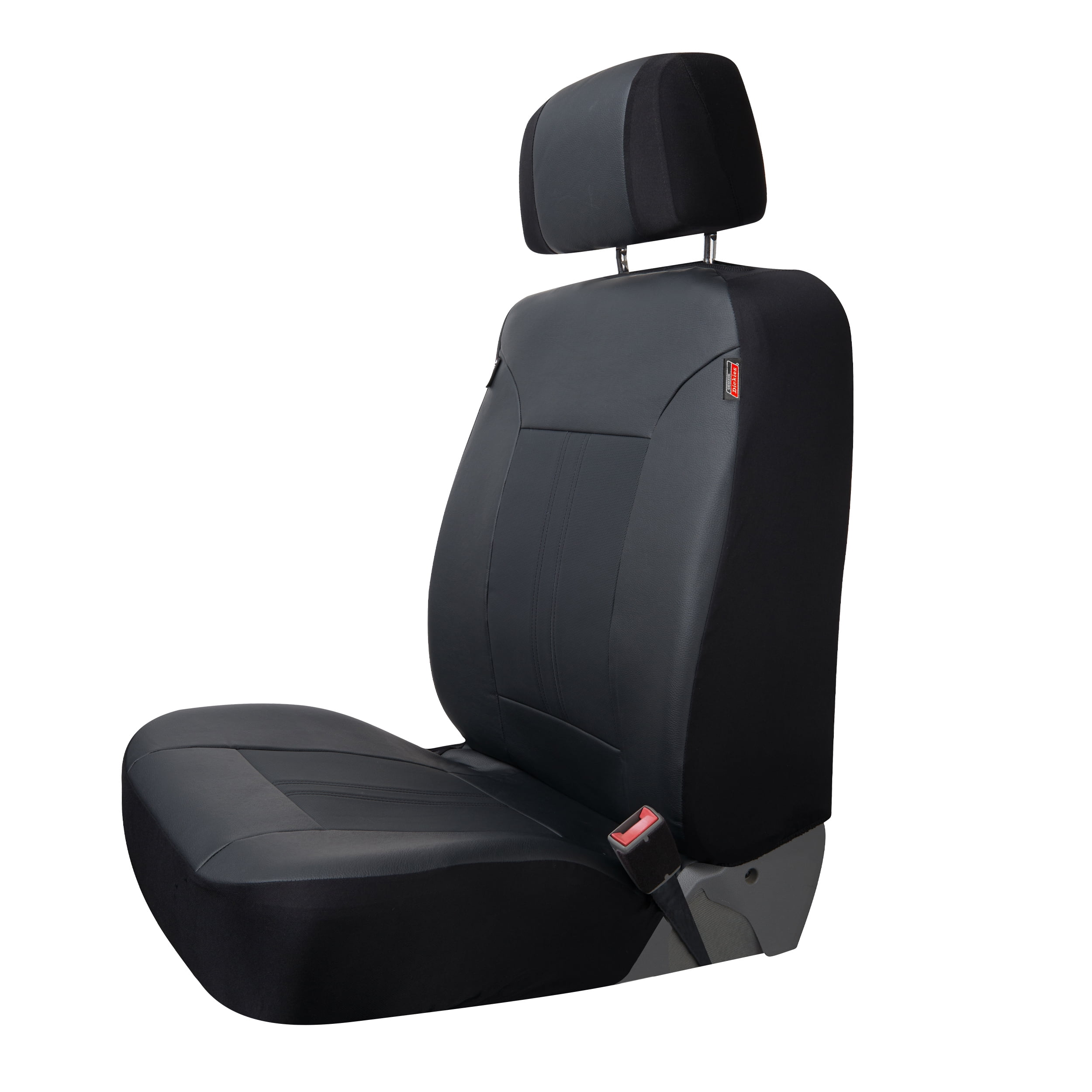 Genuine Dickies 3-Piece Black Peterson Vegan Leather Car Seat Covers, 43645WDI