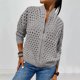 thumbnail image 1 of Chaqueta y abrigo informal de manga larga sin capucha para mujer, de punto hueco, con cremallera y manga larga, blusa para mujer, 1 of 6