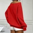 thumbnail image 5 of Red Off The Shoulder Tops for Womens Preppy Y2K College Teen Slouchy Drop Shoulder Sweatshirts Long Sleeve Waffle Pullover Clothes 2026, 5 of 5
